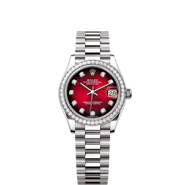 Rolex Datejust 31 Oyster, 31 mm, White Gold and Diamonds Ref.278289RBR